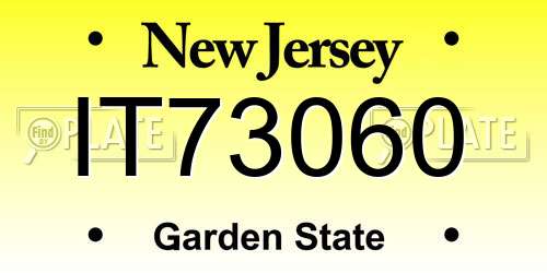 IT73060 New Jersey License Plate