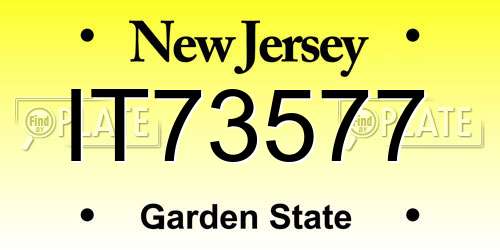 IT73577 New Jersey License Plate