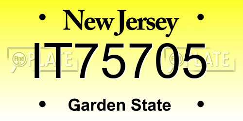 IT75705 New Jersey License Plate