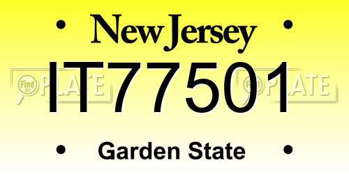 IT77501 New Jersey License Plate