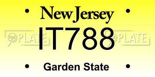 IT788 New Jersey License Plate
