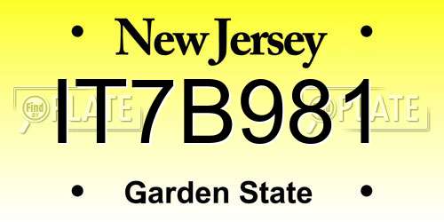 IT7B981 New Jersey License Plate