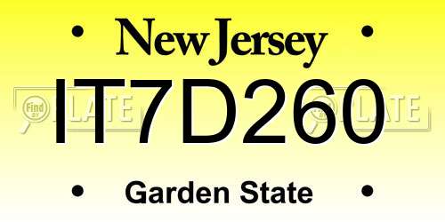 IT7D260 New Jersey License Plate