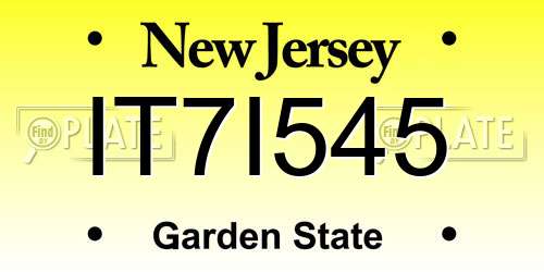 IT7I545 New Jersey License Plate