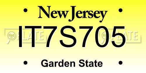 IT7S705 New Jersey License Plate
