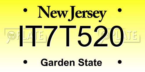 IT7T520 New Jersey License Plate