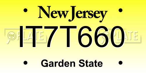 IT7T660 New Jersey License Plate