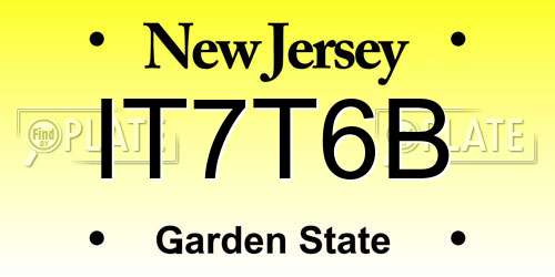 IT7T6B New Jersey License Plate