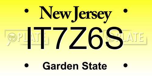 IT7Z6S New Jersey License Plate