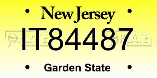 IT84487 New Jersey License Plate