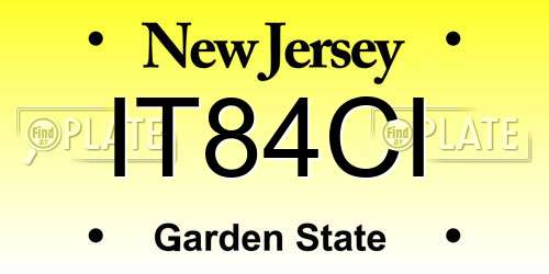 IT84CI New Jersey License Plate