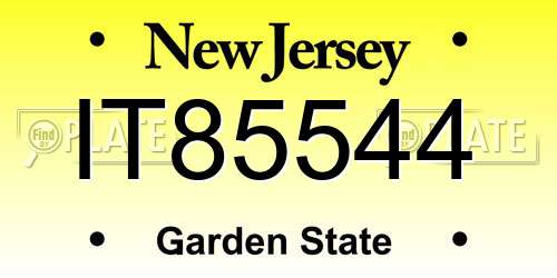 IT85544 New Jersey License Plate