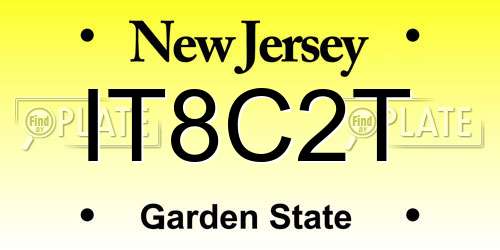 IT8C2T New Jersey License Plate