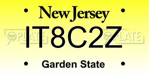 IT8C2Z New Jersey License Plate