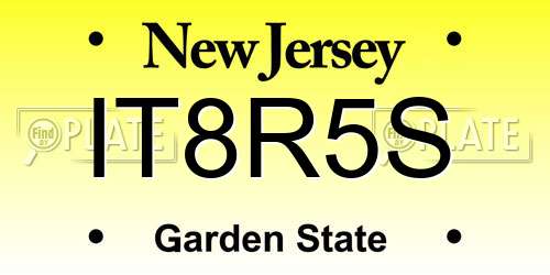 IT8R5S New Jersey License Plate