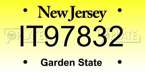 IT97832 New Jersey License Plate