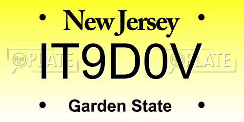 IT9D0V New Jersey License Plate