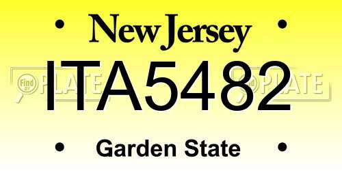 ITA5482 New Jersey License Plate