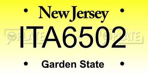 ITA6502 New Jersey License Plate
