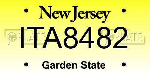 ITA8482 New Jersey License Plate