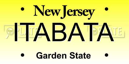 ITABATA New Jersey License Plate