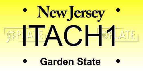 ITACH1 New Jersey License Plate