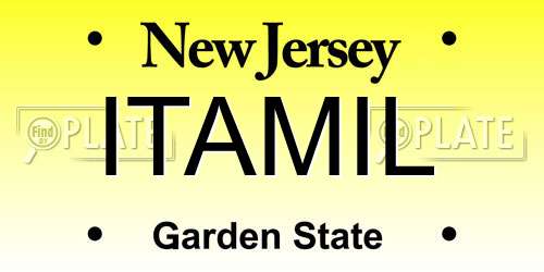 ITAMIL New Jersey License Plate