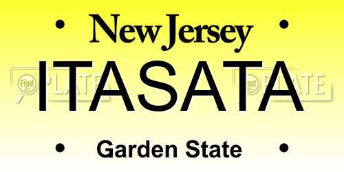 ITASATA New Jersey License Plate