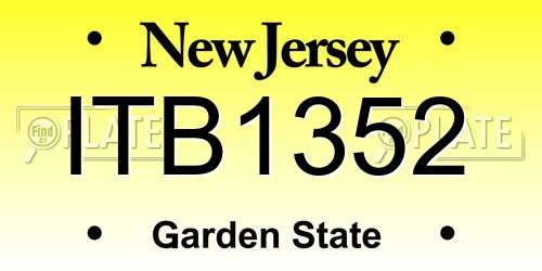 ITB1352 New Jersey License Plate
