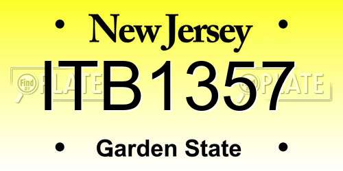 ITB1357 New Jersey License Plate