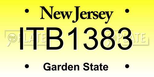 ITB1383 New Jersey License Plate