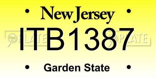 ITB1387 New Jersey License Plate