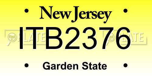 ITB2376 New Jersey License Plate