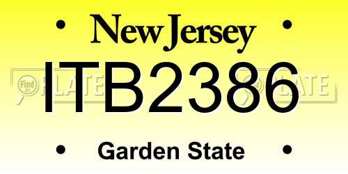 ITB2386 New Jersey License Plate
