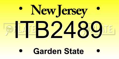 ITB2489 New Jersey License Plate