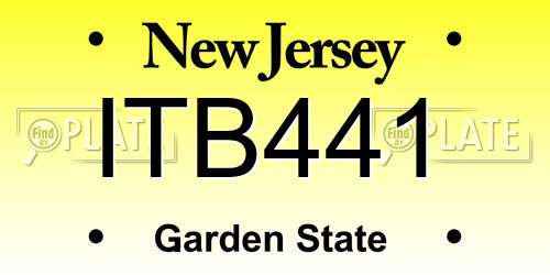 ITB441 New Jersey License Plate