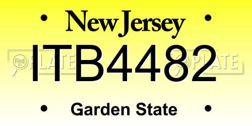 ITB4482 New Jersey License Plate