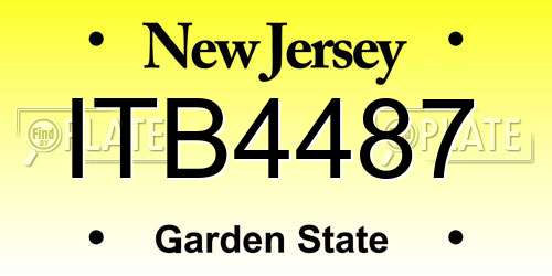ITB4487 New Jersey License Plate