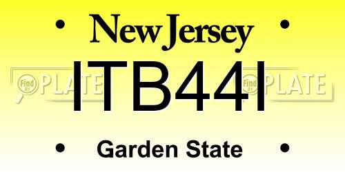 ITB44I New Jersey License Plate