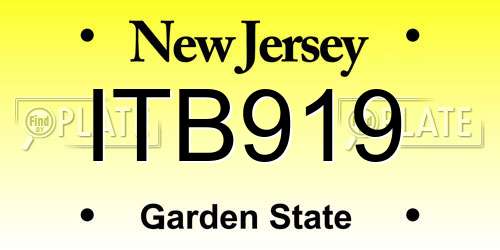 ITB919 New Jersey License Plate