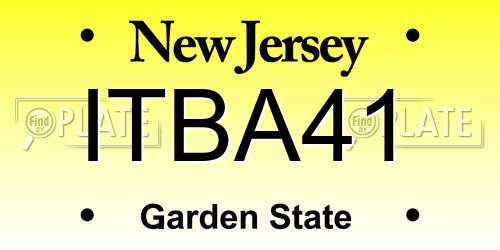 ITBA41 New Jersey License Plate