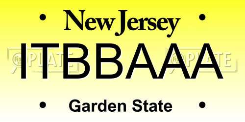 ITBBAAA New Jersey License Plate
