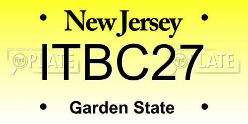 ITBC27 New Jersey License Plate
