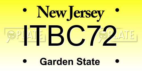 ITBC72 New Jersey License Plate