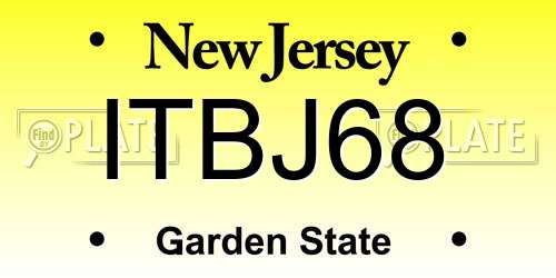 ITBJ68 New Jersey License Plate