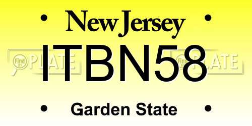 ITBN58 New Jersey License Plate