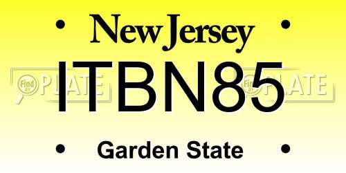 ITBN85 New Jersey License Plate