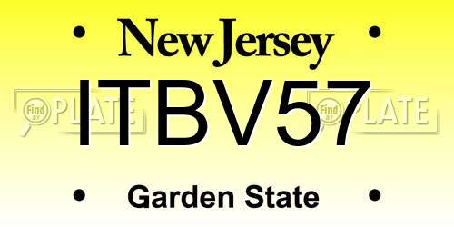 ITBV57 New Jersey License Plate