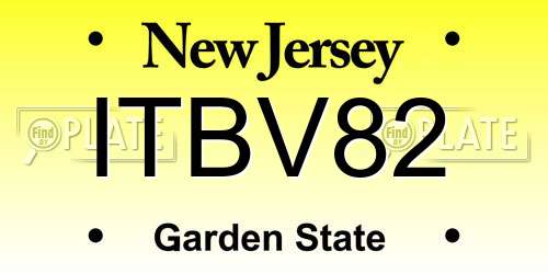 ITBV82 New Jersey License Plate