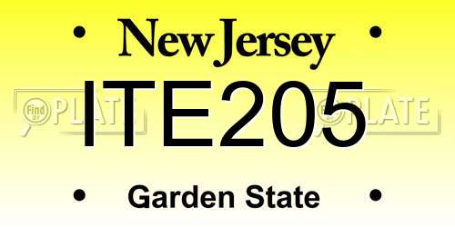 ITE205 New Jersey License Plate
